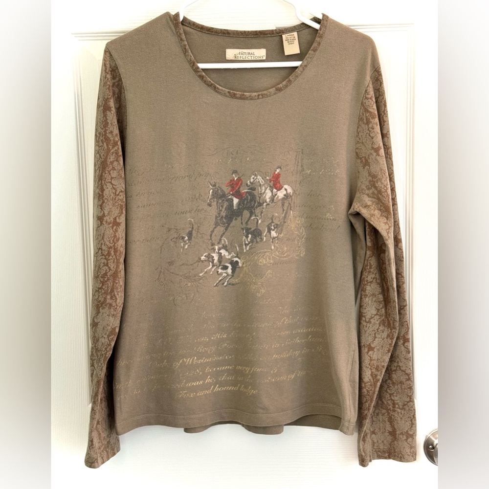 Vintage Foxhunting Scene Ladies Horseback riding Top Tally Ho!